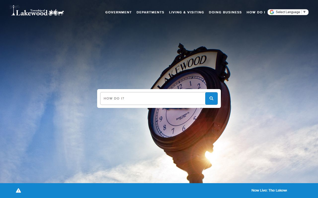 Lakewood Township official website with government services and felony record links