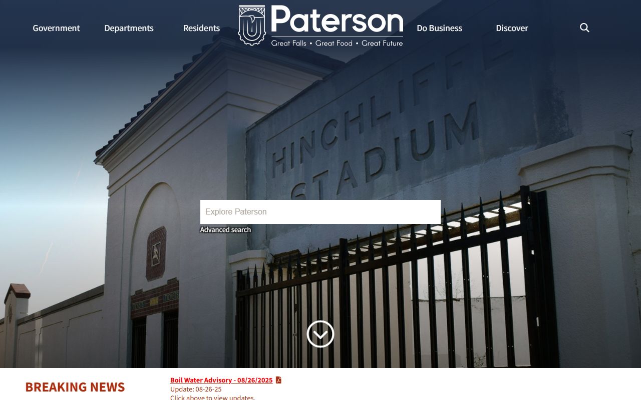 Paterson official website with public safety and felony record information