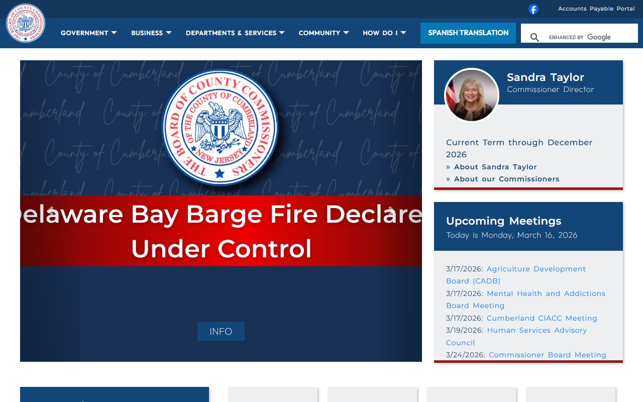 Cumberland County official website for accessing felony record information